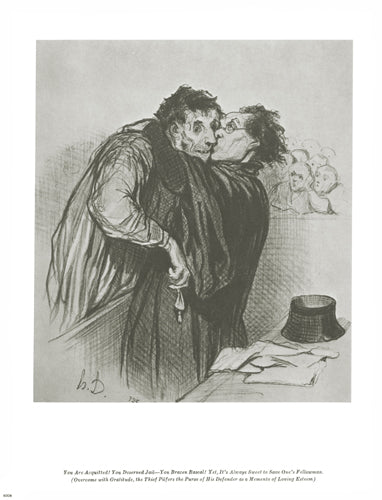 The Thief Pilfers the Purse of His Defender by Honoré Daumier