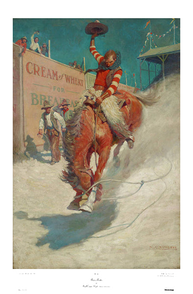 Bronco Buster by N.C. Wyeth | 35 x 23 Fine Art Print