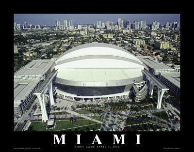 Framed Art New Miami Marlins Park, First Game, April 2, 2012 by Mike Smith