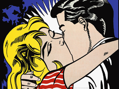 Framed Art Kiss II, 1962 by Roy Lichtenstein | 11 7/8 x 15 3/4