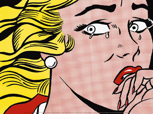 Framed Art Crying Girl, 1963 by Roy Lichtenstein | 11 7/8 x 15 3/4