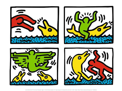 Framed Art Pop Framed Art V by Keith Haring | 11 7/8 x 15 3/4