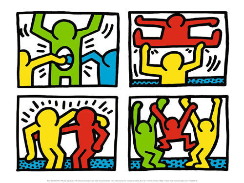 Framed Art Pop Framed Art Quad I, 1987 by Keith Haring | 11 7/8 x 15 3/4