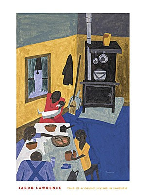 This is a Family Living in Harlem by Jacob Lawrence
