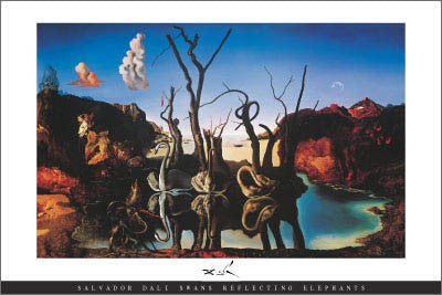 Swans Reflecting Elephants by Salvador Dali | 24 x 36 Fine Art Print