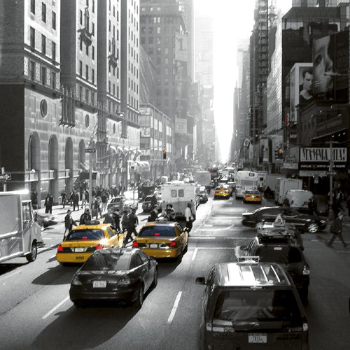 Framed Art Sunset on Broadway, New York by Dominique Obadia | 11 7/8 x 11 7/8 ...