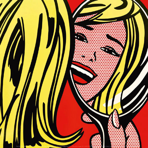 Framed Art Girl in Mirror, 1963 by Roy Lichtenstein | 11 7/8 x 11 7/8