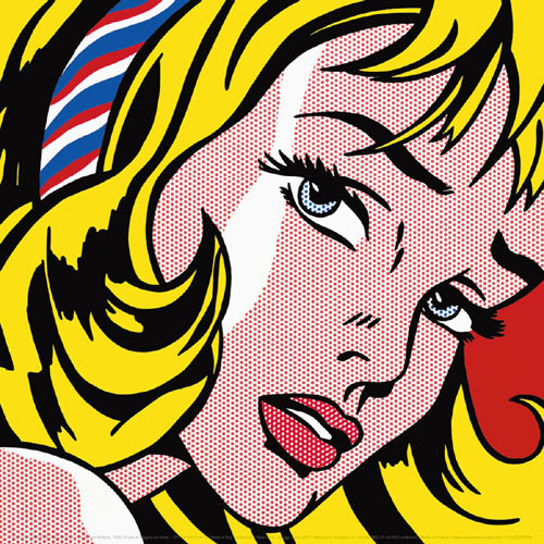Framed Art Girl with Hair Ribbon, 1965 by Roy Lichtenstein | 11 7/8 x 11 7/8 A...
