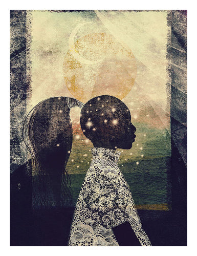 Framed Art The Sun, Stars, and Moon by Erin K. Robinson | 26 x 20