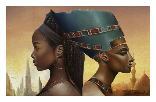 Framed Art Past and Future Queens by Salaam Muhammad | 17 x 26