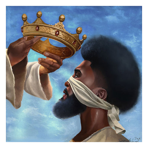 Framed Art Crown Me Lord: Man by Salaam Muhammad | 25 x 25