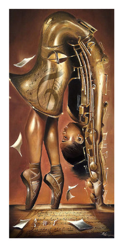 Framed Art Balletic Tune by Salaam Muhammad | 28 x 14