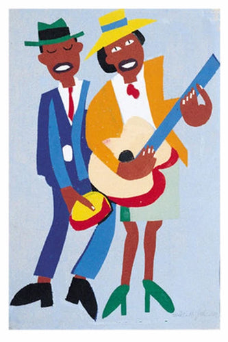 Framed Art Blind Singer by William H. Johnson | 17 ¾ x 12