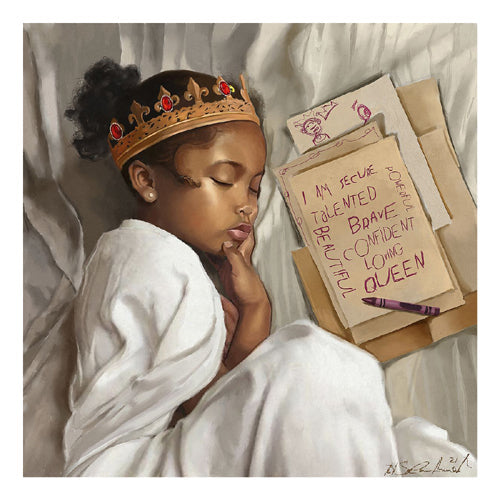 Framed Art Even When I’m Sleeping: Girl by Salaam Muhammad | 22 x 22