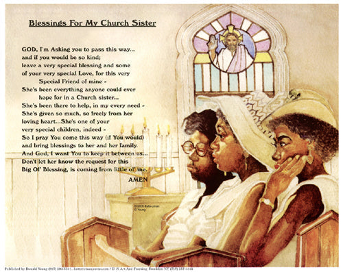 Framed Art Blessings for My Church Sister by Batteryman | 8 x 10