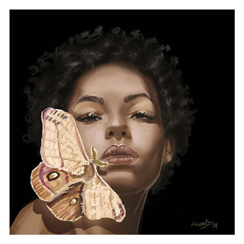 Framed Art Moth by Adekunle Adeleke | 26 x 26