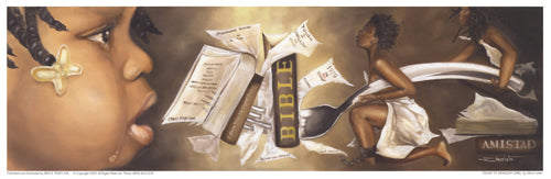 Tough to Swallow (Girl) (small) by Edwin Lester | 7 1/4 x 22 Fine Art Print