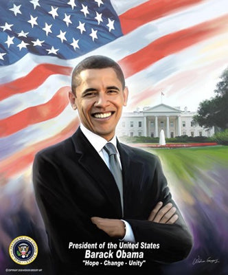 President Barck Obama by Wishum Gregory | 24 x 20 Fine Art Print