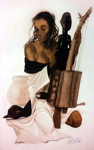 Framed Art Musical Interlude by Henry C. Porter | 26 x 17