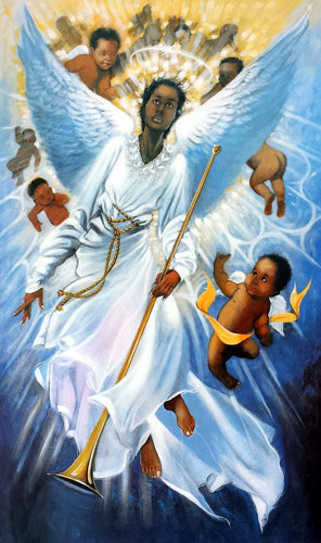 Framed Art Angel: Into the Light (mini) by Henry C. Porter | 13 x 8