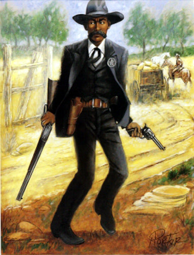 Framed Art Bass Reeves Marshal (mini) by Henry C. Porter | 12 x 9