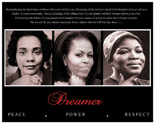 Framed Art Dreamer (Trio): Peace, Power, Respect 16 x 20