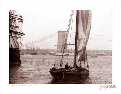 Brooklyn Bridge Under Construction, 1877 by Merlis Collection