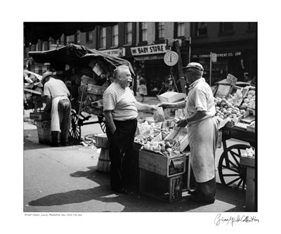 Framed Art Street Vendor, Lower Manhattan, New York, 1953 by Merlis Collection