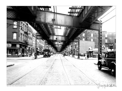 Framed Art Myrtle Avenue, Brooklyn, New York, 1943 by Merlis Collection