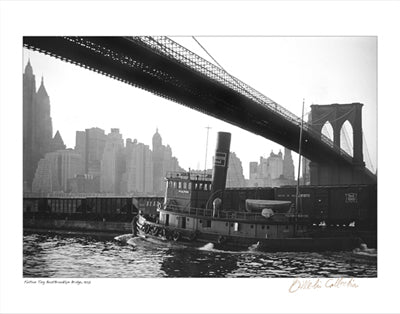 Framed Art Fulton Tug Boat, Brooklyn Bridge, 1920 by Merlis Collection