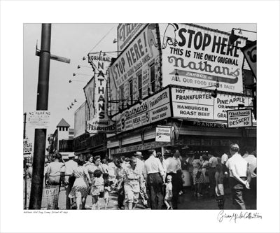 Nathan's Hot Dogs, Coney Island, New York, 1960 by Merlis Collection