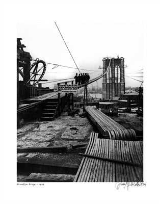 Framed Art Brooklyn Bridge, 1878 by Merlis Collection | 14 x 11