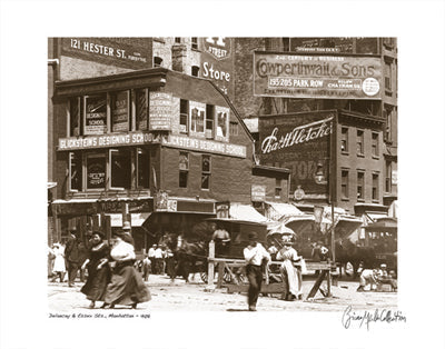 Framed Art Delancey and Essex Streets, Manhattan, 1908 by Merlis Collection