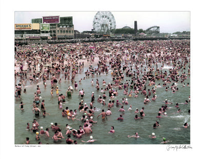 Framed Art Bathers at Coney Island, 1951 (Color) by Merlis Collection