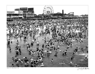 Framed Art Bathers at Coney Island, 1951 (B&W) by Merlis Collection