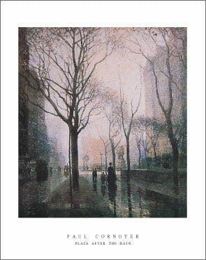 Plaza After the Rain by Paul Cornoyer | 28 x 22 Fine Art Print