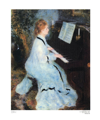 Framed Art Jeune Femme au Piano, 1876 by Pierre-Auguste Renoir