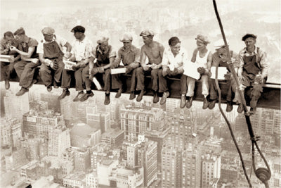 Eating Above Manhattan Wall Art | 24 x 36 Fine Art Print