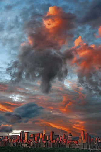 Framed Art Clouds Over New York City by Hank Gans | 36 x 24