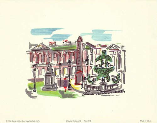 Framed Art Parisian Street Scene #12 by Claude Rodewald | 9 7/8 x 12 5/8 Art P...