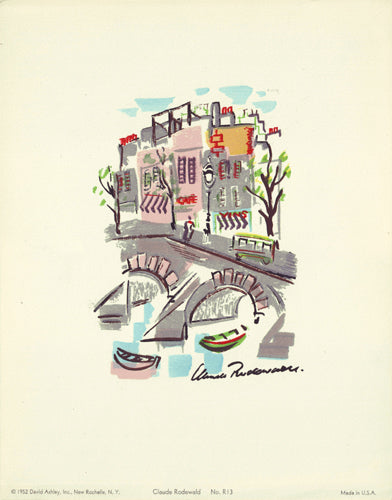 Framed Art Parisian Street Scene #13 by Claude Rodewald | 12 5/8 x 9 7/8 Art P...