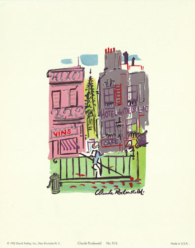 Framed Art Parisian Street Scene #15 by Claude Rodewald | 12 5/8 x 9 7/8 Art P...
