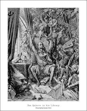 Don Quixote in His Library by Gustave Dore | 28 x 22 Fine Art Print