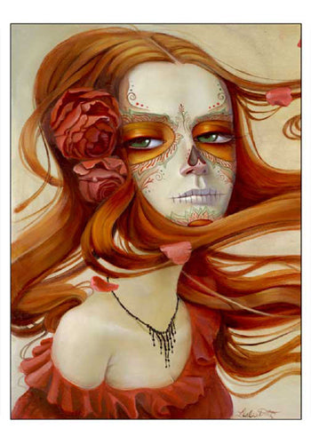 Framed Art Rose (Day of the Dead II) by Leslie Ditto | 20 x 14