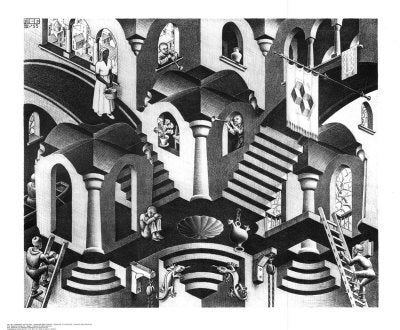 Concave and Convex by M.C. Escher | 21 3/4 x 25 5/8 Fine Art Print