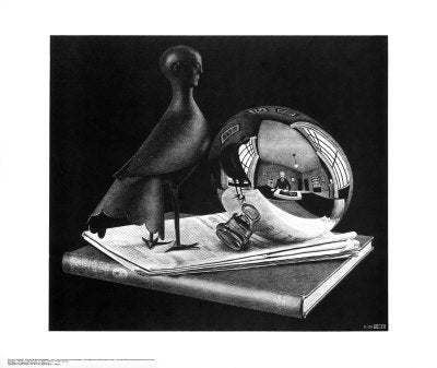 Still Life with Reflecting Sphere by M.C. Escher | 21 3/4 x 25 5/8 