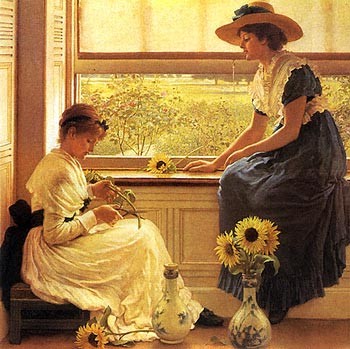 Sun and Moon Flowers by George Dunlop Leslie | 27 x 24 Fine Art Print