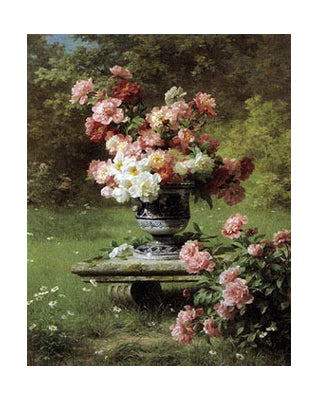 Peonies in a Wild Garden by Louis-Marie Lemaire | 29 x 23 Fine Art Print