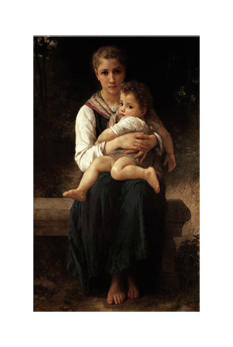 Framed Art Two Sisters by William-Adolphe Bouguereau | 31 3/8 x 21