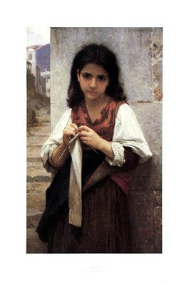 Tricoteuse by William-Adolphe Bouguereau | 31 x 21 Fine Art Print